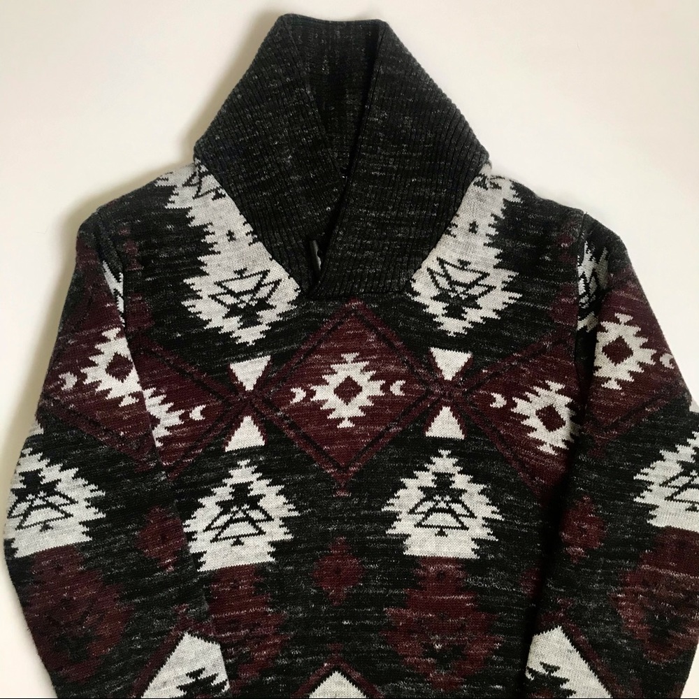 Trash Nouveau Aztec Shawl Collar Sweater Mens Size M Medium Cotton